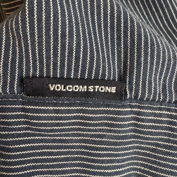 Volcom Mens Medium Queso Pinstripe Jacket Pacsun zip up With Graphic Lining - Picture 9 of 9